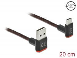 Delock USB 2.0 A - USB Type-C kábel derékszögben hajlított csatlakozókkal 20cm (85274)