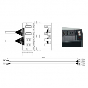 Akyga 2xUSB 2.0 előlapi 65mm csatlakozó (AK-CA-74)