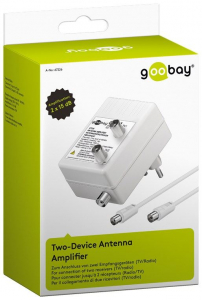 Goobay kétkészülékes antennaerősítő 15 dB (DVB-T, DVB-T2, DVB-C) (67226)