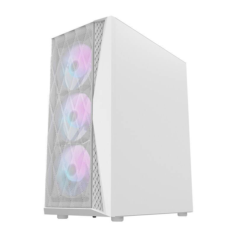 DarkFlash DK352 Mesh White táp nélküli ablakos ház + 4db ventilátor fehér