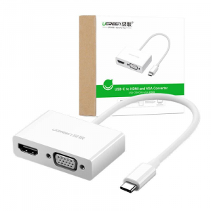 UGREEN USB-C - HDMI + VGA adapter feh&eacute;r (30843)