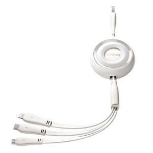 Joyroom Colorful S-A40 3in1 USB-A - USB-C/Lightning/Micro USB kábel 1m fehér