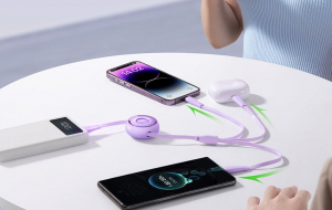 Joyroom Colorful S-A40 3in1 USB-A - USB-C/Lightning/Micro USB kábel 1m fehér
