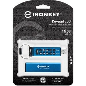 Pen Drive 16GB Kingston IronKey Keypad 200 USB 3.2 Gen 1 (IKKP200/16GB)