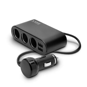 Savio SA-024 12/24V szivargyújtó elosztó 2xUSB-A csatlakozóval