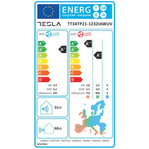 Tesla Superior 3,4 kW klíma,A++, -20 °C-ig fűt,wifi, UV fény, fehér szín, beszereléssel, 3 méter csővezésig (TT34TP21-1232IAWUV)