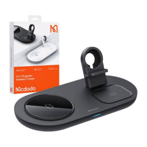 Mcdodo CH-7061 3 az 1-ben vezetéknélküli töltő (mobil - TWS - Apple óra) 15W fekete
