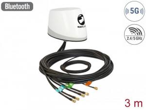 Navilock NL-400 többsávos GNSS 5G LTE-MIMO WLAN-MIMO 5 x RP-SMA omnidirektionális tetőre szerelhető kültéri antenna (88989)