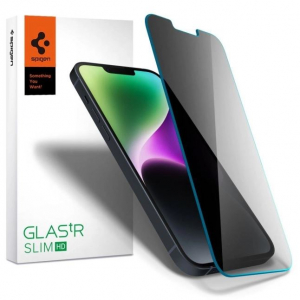 Spigen GLAS.tR Slim HD iPhone 14/13 Pro/13 kijelzővédő betekintésvédelemmel (AGL03393)