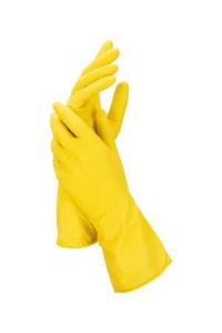 Háztartási latex gumikesztyű M-es méret sárga