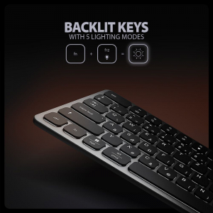 Axagon billentyűzet HU beépített 9in1 USB-C hubbal ezüst (HMC-KB-HU)