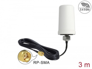 Delock kültéri WLAN antenna RP-SMA csatlakozó 802.11 ac/a/h/b/g/n (89449)