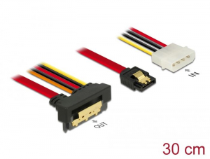 Delock SATA-k&aacute;bel 6 Gb/s, 7 tűs csatlakoz&oacute; + 4 tűs Molex-csatlakoz&oacute; > 22 tűs SATA-csatlakoz&oacute; (85231)