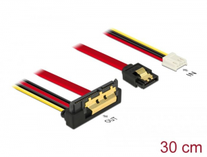 Delock SATA-kábel 6 Gb/s, 7 tűs csatlakozó + 4 tűs Floppy-csatlakozó > 22 tűs SATA-csatlakozó (85235)