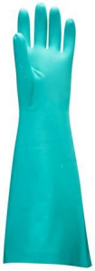 Vegyszer&aacute;ll&oacute; nitril v&eacute;dőkesztyű hossz&uacute;sz&aacute;r&uacute;, M-es m&eacute;ret z&ouml;ld (A813GNRM)