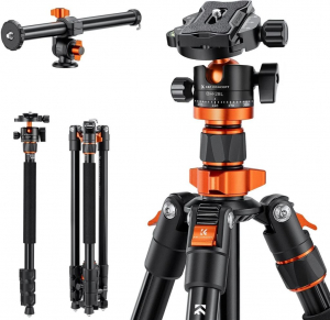 K&F Concept KF-09-087V5 K234A7+BH-28L állvány + monopod elforgatható középoszloppal fekete-narancs (KF-09-087V6)