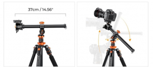 K&F Concept KF-09-087V5 K234A7+BH-28L állvány + monopod elforgatható középoszloppal fekete-narancs (KF-09-087V6)