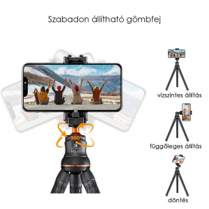 K&F Concept MS-01 hajl&iacute;that&oacute; l&aacute;b&uacute; &aacute;llv&aacute;ny g&ouml;mbfejjel &eacute;s Bluetooth kiold&oacute;val (KF-09-129)