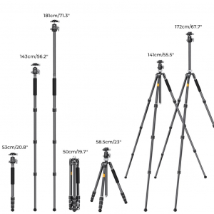 K&F Concept X254C4+BH-30 karbon állvány + monopod (KF-09-116)