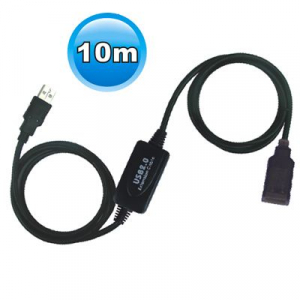 Wiretek USB  A-A aktív hosszabbító kábel 10m (VE594)