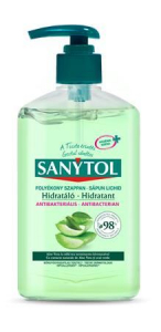 Sanytol Hidratáló antibakteriális folyékony szappan aloe vera és zöld tea 250ml (36650121)