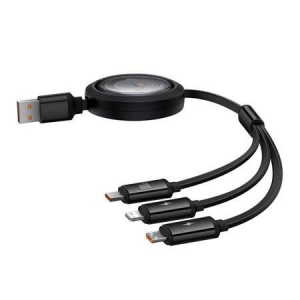 Baseus Free2Draw USB-A &ndash; USB-C/Lightning/USB Micro k&aacute;bel 100W 1.1m fekete (P10368700111-03)