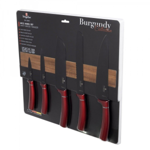 Berlinger Haus Burgundy Collection 6 részes késkészlet mágneses tartóval (BH/2886)