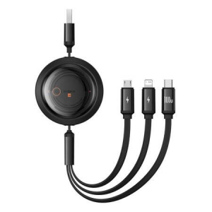 Baseus Free2Draw USB-A &ndash; USB-C/Lightning/USB Micro k&aacute;bel 100W 1.1m fekete (P10368700111-03)