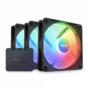 NZXT F120 RGB Core Triple Pack ház hűtő ventilátor fekete 3db + vezérlő (RF-C12TF-B1)