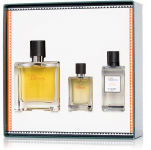 Hermés Terre D' Hermes Pure Parfum 75 ml + 12,5ml + aftershave 40ml ajándékcsomag Uraknak