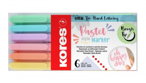 Kores Pastel Style ecsetir&oacute;n k&eacute;szlet 6 pasztell sz&iacute;n (21462)