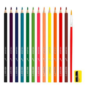 Kores akvarell ceruza k&eacute;szlet hegyezővel, ecsettel, 12 k&uuml;l&ouml;nb&ouml;ző sz&iacute;n (93812)