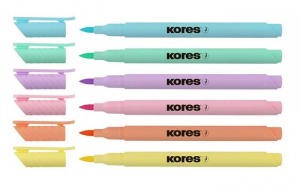 Kores Pastel Style ecsetir&oacute;n k&eacute;szlet 6 pasztell sz&iacute;n (21462)