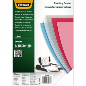 Fellowes v&iacute;ztiszta PET előlap spir&aacute;loz&aacute;shoz, 180 mikron, A4 (5384601)