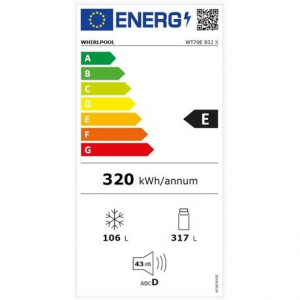 Whirlpool WT70E 832 X felülfagyasztós hűtőszekrény inox