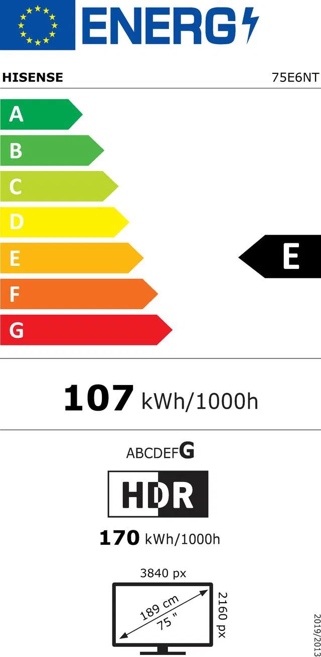 Hisense 75E6Nt 75' 4K Uhd Smart Direct Led Tv