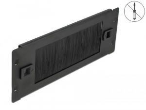 Delock 10&rdquo; h&aacute;l&oacute;zati szekr&eacute;nyekhez k&aacute;belrendező kefe cs&iacute;k, 2U fekete (66345)