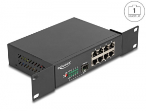 Delock 10&rdquo; keretbe szerelhető Gigabit Ethernet-kapcsol&oacute;, 8 port + 1 SFP (88064)