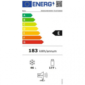 Beko RDSA240K40WN felülfagyasztós hűtőszekrény fehér