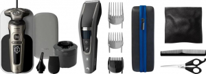 Philips SP9883/36 Shaver Series 9000 Prestige nedves és száraz elektromos borotva + Philips Series 7000 HC7650/15 (PHIBUN02)