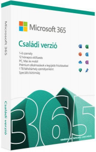 Microsoft 365 Családi verzió 6 felhasználó 12 hónapos előfiizetés dobozos (6GQ-01930)