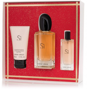 Giorgio Armani Si Eau de Parfum 100 ml + Si Eau de Parfum 15 ml + Si parfümös testápoló 50 ml Hölgyeknek