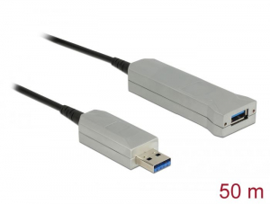 Delock akt&iacute;v optikai k&aacute;bel USB 3.0-A apa > USB 3.0-A anya 50m (83740)