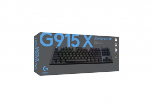 Logitech G915 X Lightspeed TKL amerikai nemzetközi Tactile billentyűzet fekete (920-012721)
