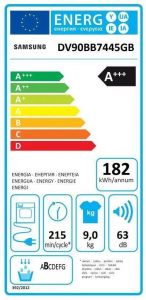 Samsung DV90BB7445GBS7 szárítógép fekete