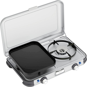 Campingaz Camping Kitchen 2 Grill & Go CV, gázfőző (szürke/fekete, 2x 2 kW, 2023-as modell) (2176805)