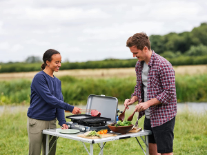 Campingaz Camping Kitchen 2 Grill & Go CV, gázfőző (szürke/fekete, 2x 2 kW, 2023-as modell) (2176805)