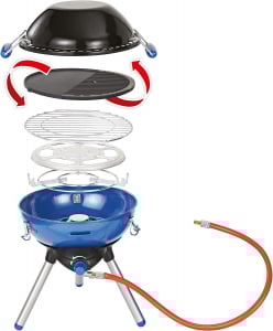 Campingaz Party Grill 400 Caravan Connect gáztűzhely, gázgrill (fekete/kék, 30mbar, lakókocsi csatlakozóval, 2023-as modell) (2177091)