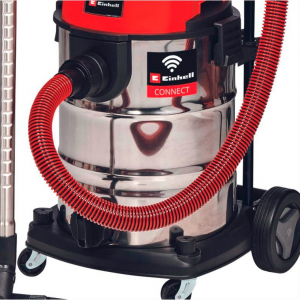 Einhell akkumulátoros nedves/száraz porszívó TP-VC 36/30 S Auto - Solo Professional, 36Volt (2x18V) (piros/rozsdamentes acél, akkumulátor és töltő nél