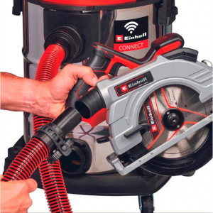 Einhell akkumulátoros nedves/száraz porszívó TP-VC 36/30 S Auto - Solo Professional, 36Volt (2x18V) (piros/rozsdamentes acél, akkumulátor és töltő nél